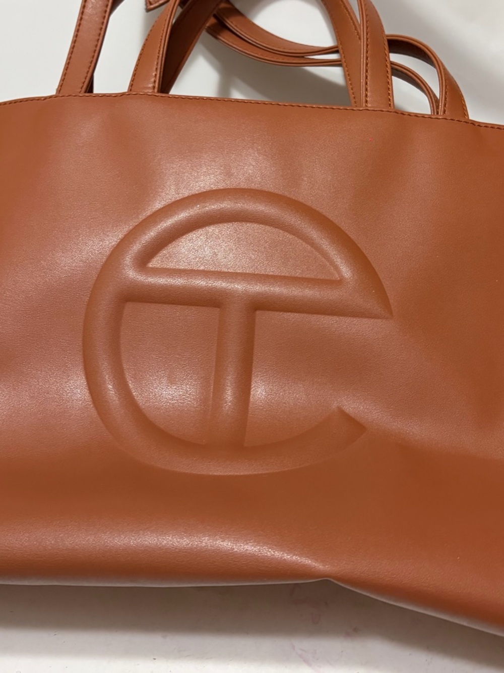 TELFAR Large Shopping Bag with Long Strap Cognac Brown - Picture 6 of 10